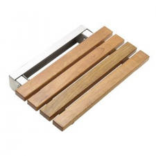 Stunning shower seat brushed s/s & timber